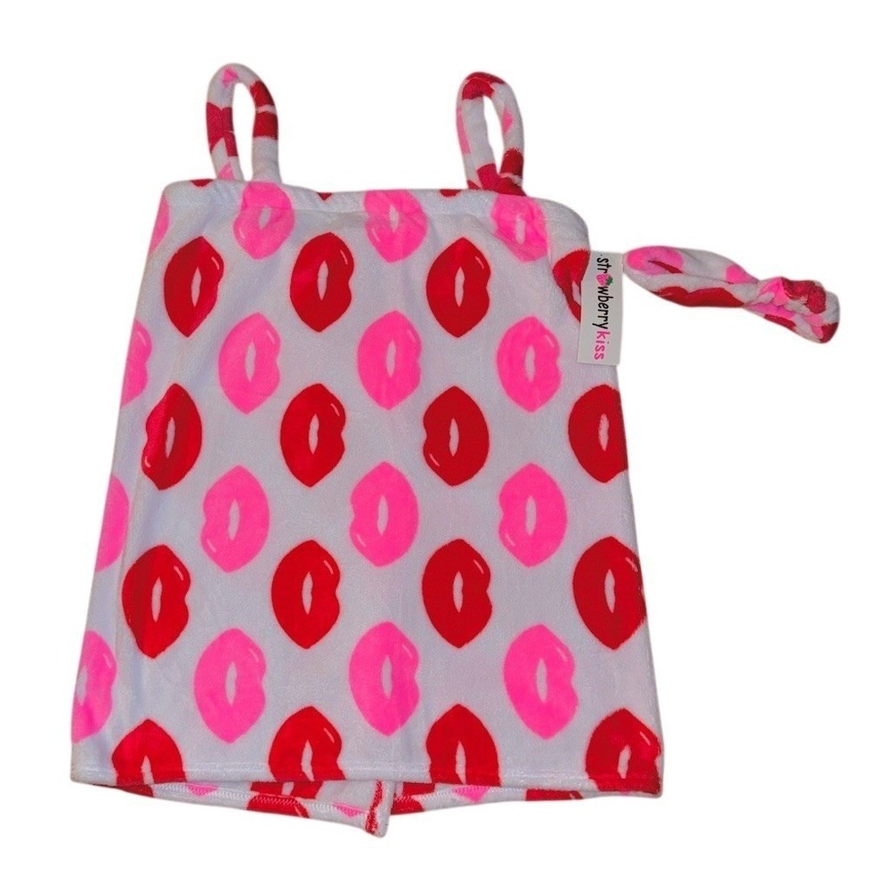 Strawberry Kiss Spa Wrap Towel Hair Wrap Set OSFA Valentine heart bridal soft - Picture 2 of 8